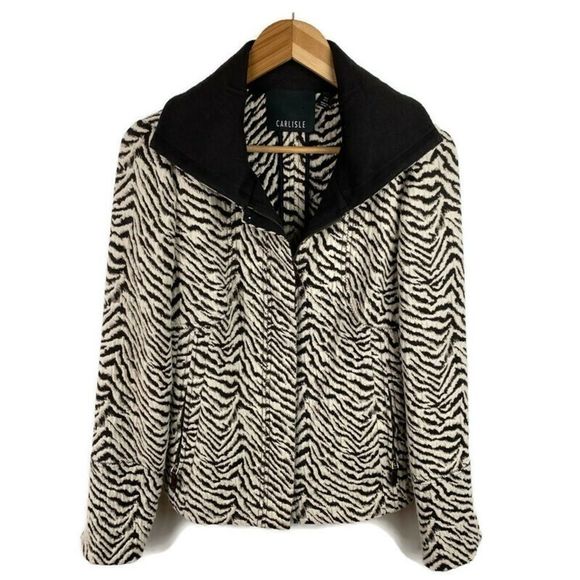 Carlisle Jackets & Blazers - Carlisle Zebra Striped Wool Blend Blazer